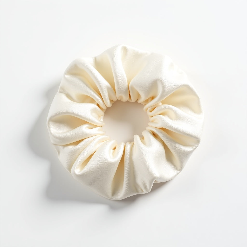 Cloud Scrunchie 3,5 cm – Perlweiß, 100% Maulbeerseide