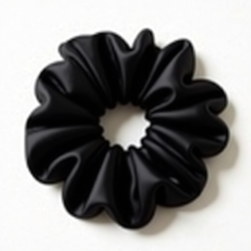 Cloud Scrunchie 8 cm – Tiefschwarz, 100% Maulbeerseide
