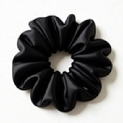 Cloud Scrunchie 8 cm – Tiefschwarz, 100% Maulbeerseide