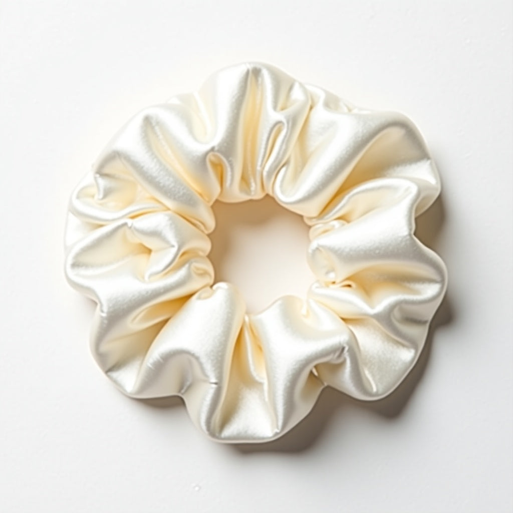 Cloud Scrunchie 8 cm – Perlweiß, 100% Maulbeerseide